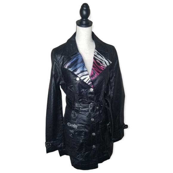 Dereon Jackets & Blazers - Dereon Black Arctic Safari Trench Jacket XL NWT